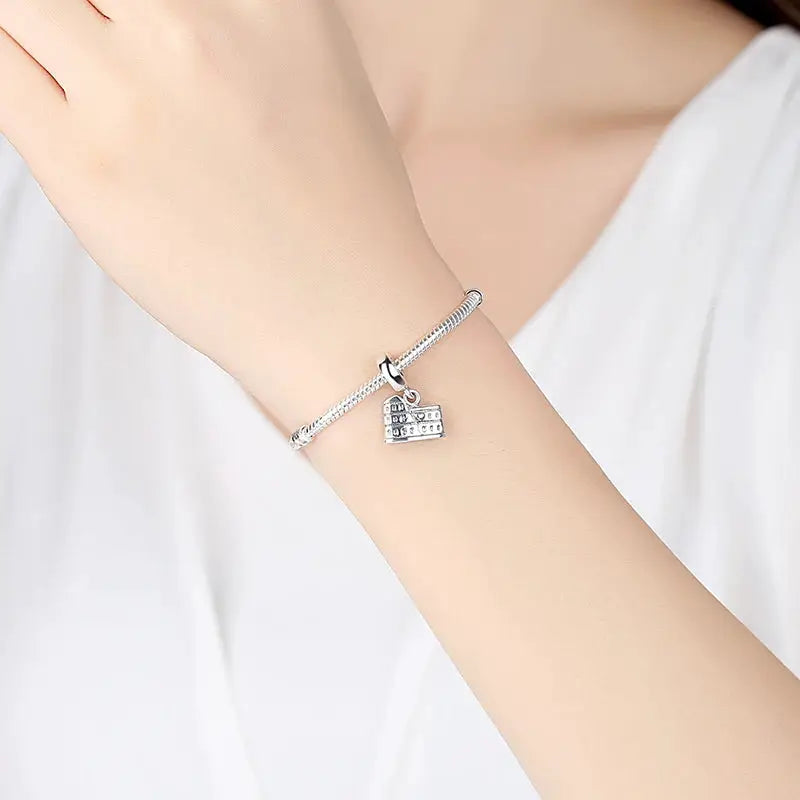 925 Sterling Silver Travel Theme Charms Beads London Bus Paris Suitcase Sam Panda Bracelets Necklaces Women DIY Jewelry