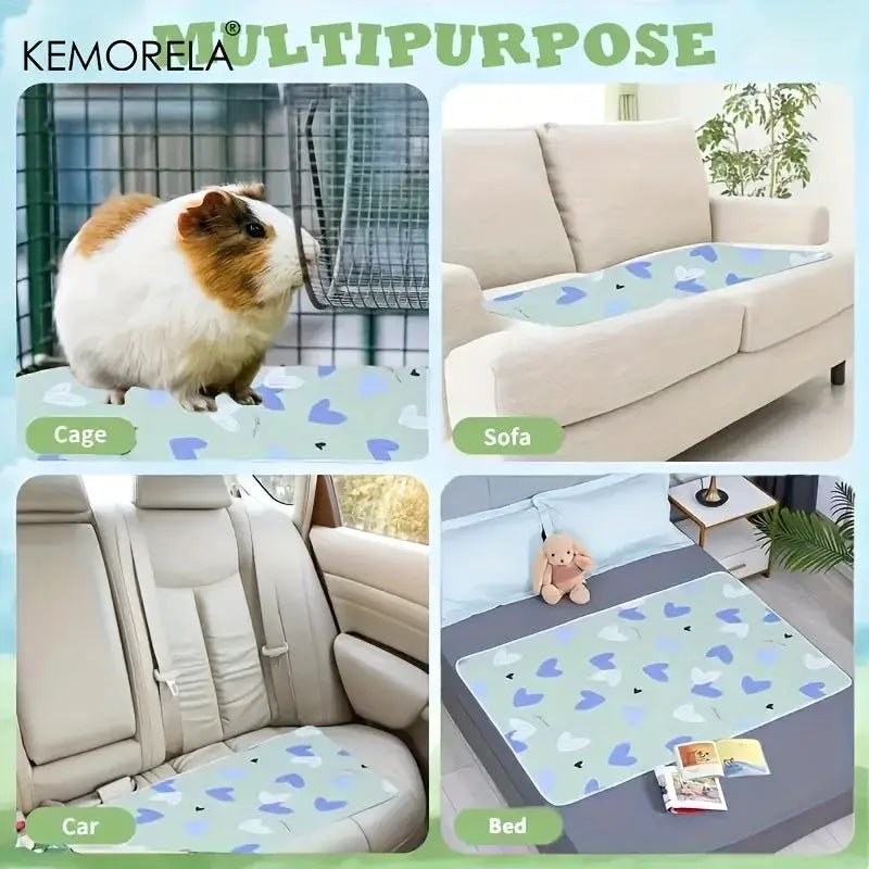 Kemorela Washable Cage Mat 31x47 1 Pack for Guinea Pigs Hamsters Rabbits Non Slip Absorbent Bedding