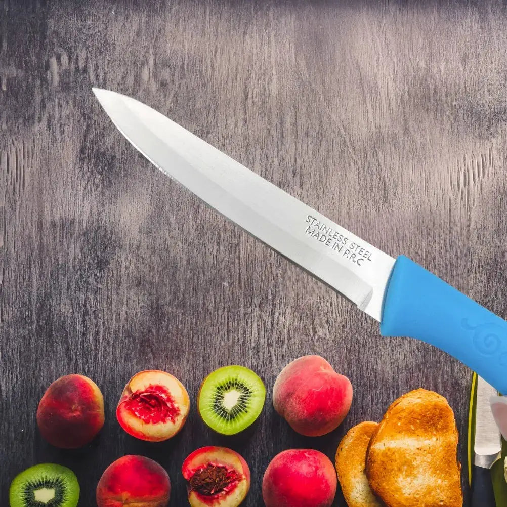 3 Piece Stainless Steel Classic Paring Knife Set With Straight Edge Spear Point For Fruit And Vegetables