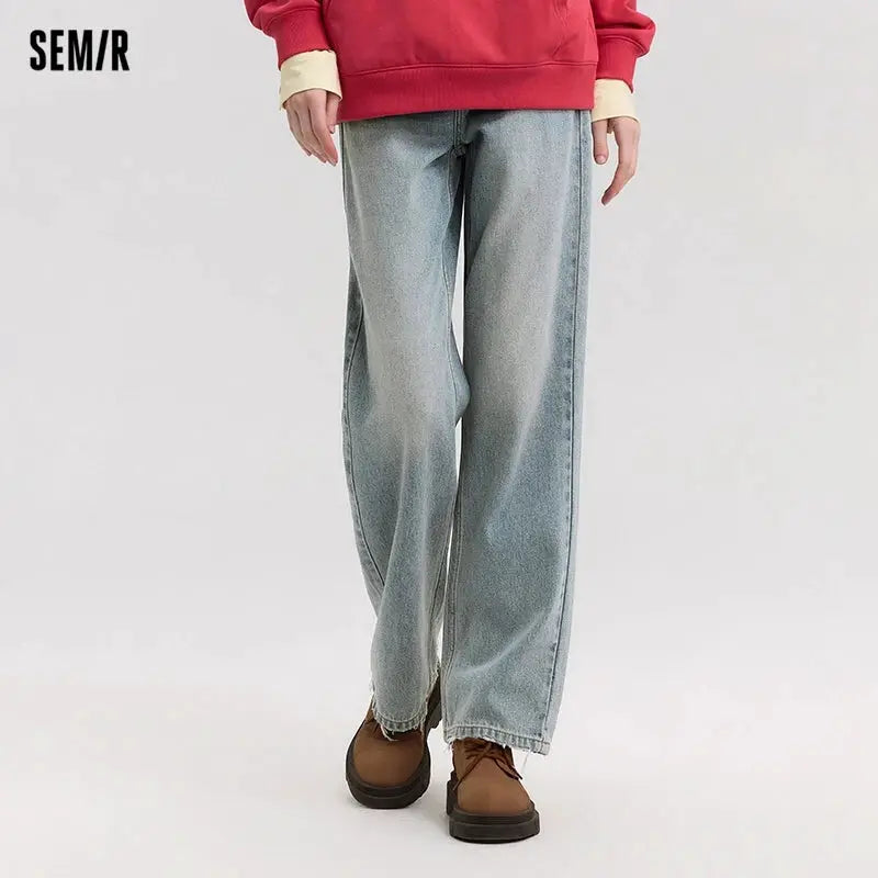 Semir Jeans Women Vintage Wide Leg Trousers Spring 2025 Soft Denim