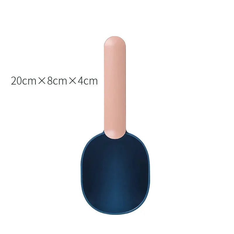Multifunctional Dog And Cat Food Shovel Spoon With Measuring Cup Sealed Bag Clip Curved Ergonomic Design Easy To Clean