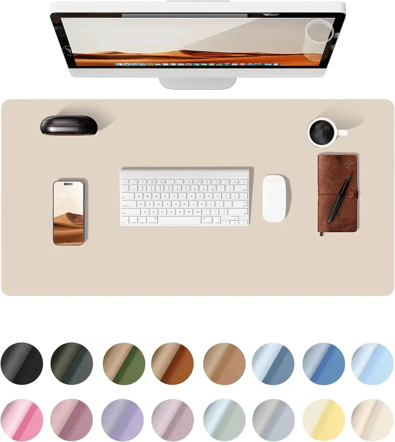 Large PU Leather Desk Pad Mouse Pad For Office Non Slip Leather Desk Mat Laptop Desk Pad Protector