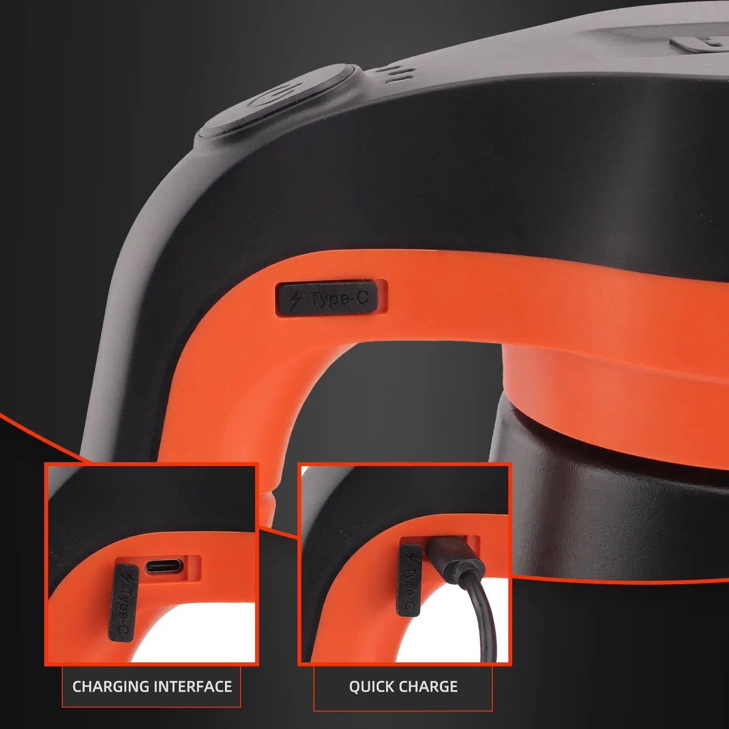 SPTA cordless foam sprayer by Simples Market, orange/black, 2.25L capacity with Type-C charging port
