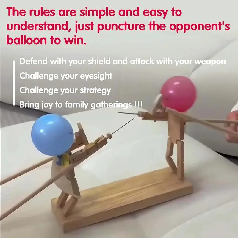 Double Battle Poke Balloon Toy Handmade For Parent Child Interactive Play Balloon Battle Game