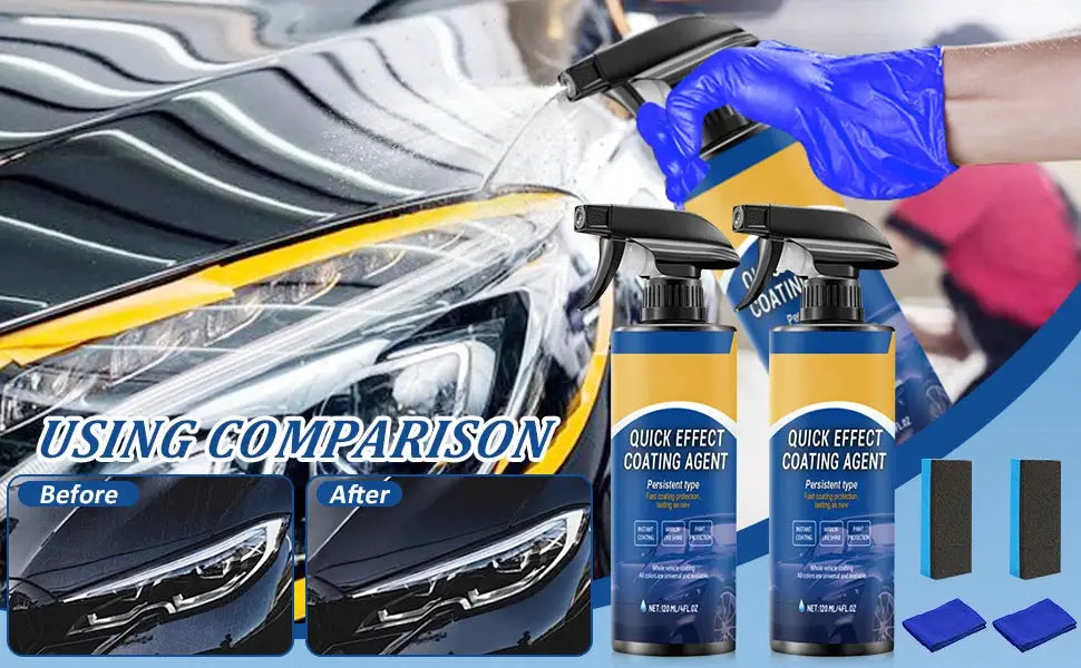 Simples Market Quick Effect Coating Agent car coating spray bottles (2) in blue and yellow with spray tops