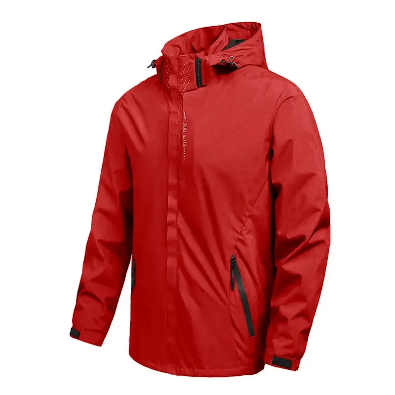 Men Outdoor Waterproof Raincoat Lightweight Cycling Coat With Hood Streetwear Hiking Windproof Jacket
