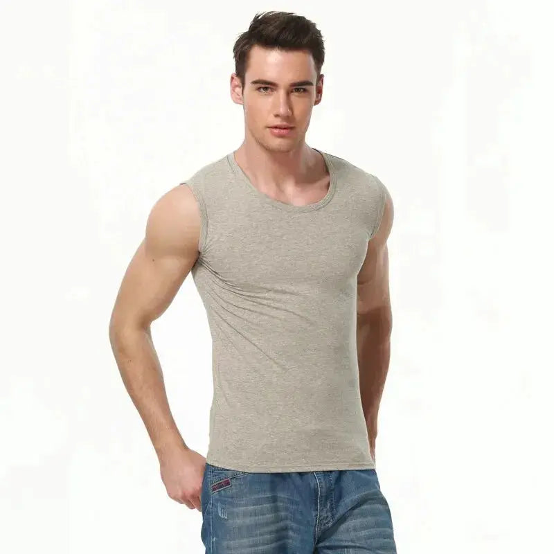 Mens Youth Cotton Vest Wide Shouldered Breathable Sweat Absorbent Sports Top For Basketball Football Fitness Slim Joker