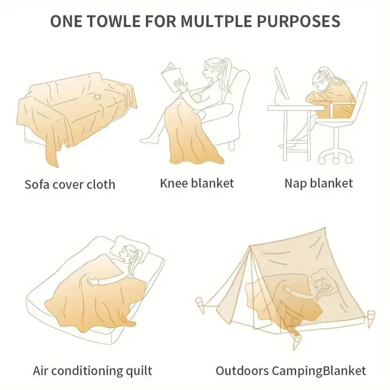Minimalist chenille sofa towel by Simples Market with tassel edge; versatile sofa cover, knee blanket, nap blanket.