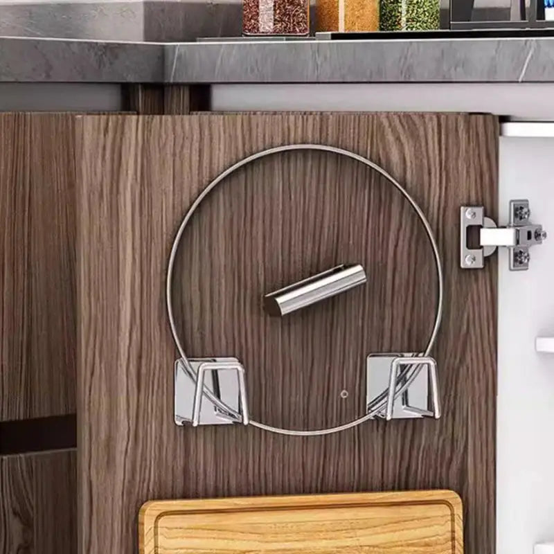 Stainless Steel Wall Mounted Non Perforated Storage Rack for Pot Lids Cutting Boards and Cabinet Organization