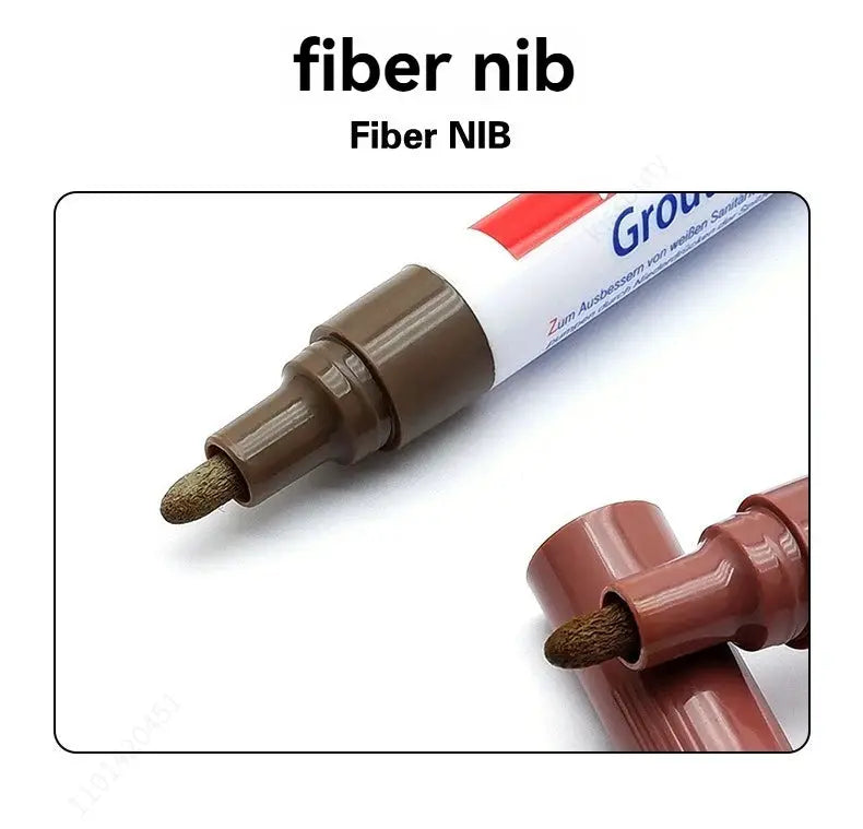 Grout pen tile marker set, waterproof seam repair pens in brown tones; two pens shown for tile grout in bathroom.