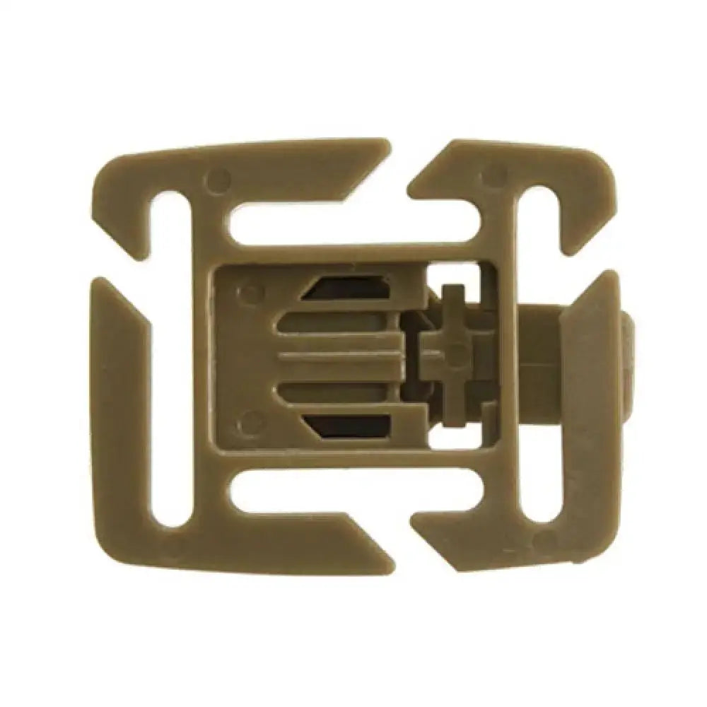 Drinking tube clip by Simples Market, rotatable MOLLE hydration clip in tan, fits 2 tubes