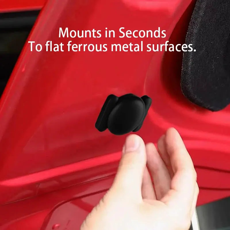 4-pack magnetic silicone mount for Find My trackers, black, for skateboard or car