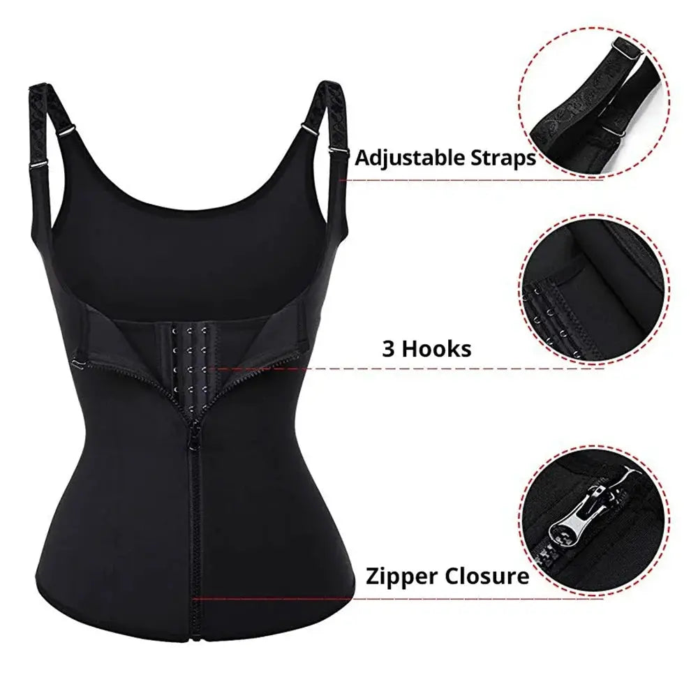 VitaShape Waist Trainer Tank Top For Women Zippered Body Shaper Tummy Control And Active Comfort