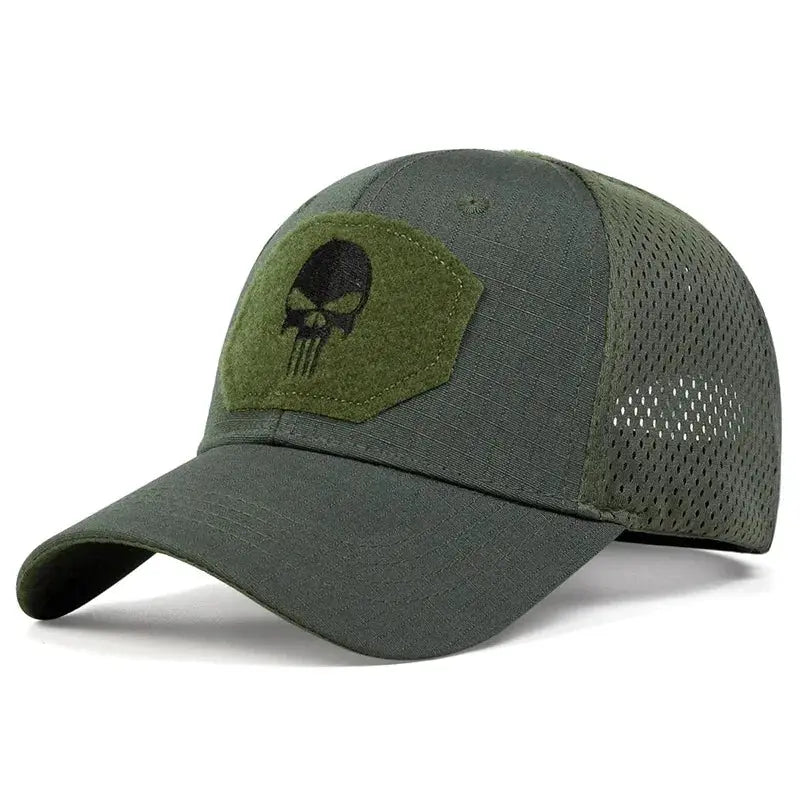 2025 Skull Embroidered Patch Baseball Caps Breathable Adjustable Sun Protection Outdoor Casual Hats For Spring And Autumn