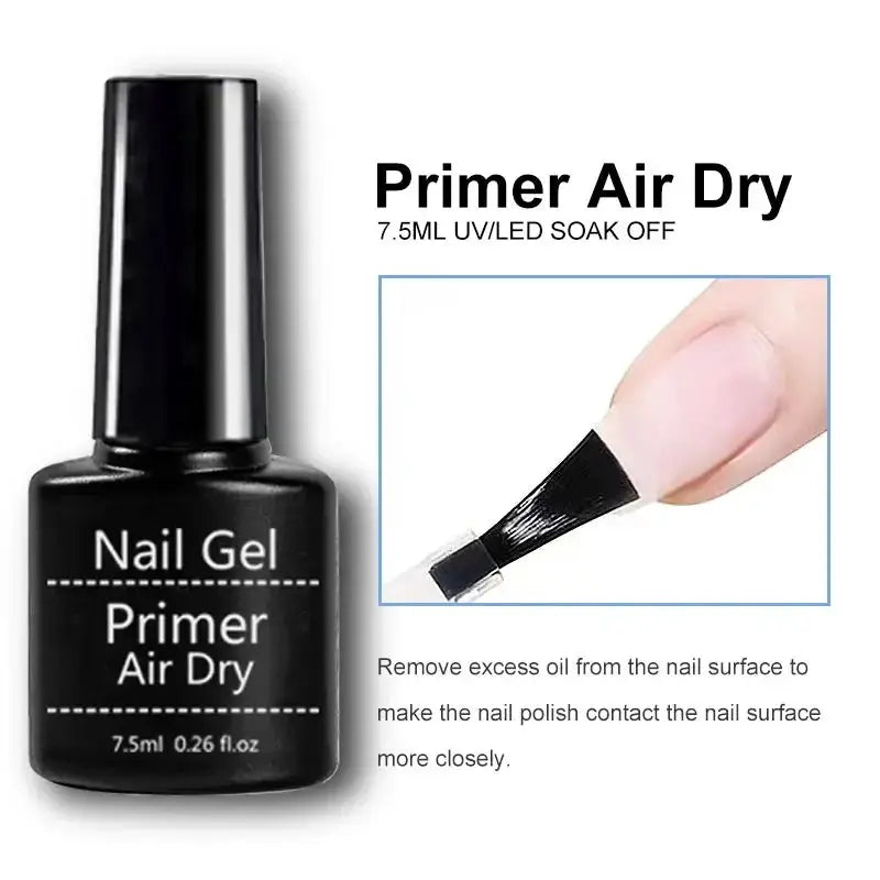 Nail Gel Primer Air Dry black bottle with brush tip, 7.5 ml