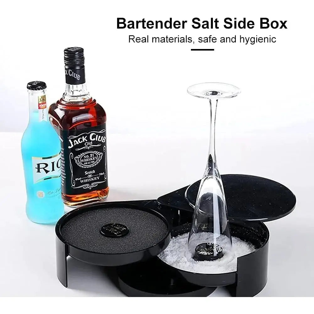 Three Layer ABS Rotating Cocktail Seasoning Box Bar Accessories Salt Sugar Garnish Organizer