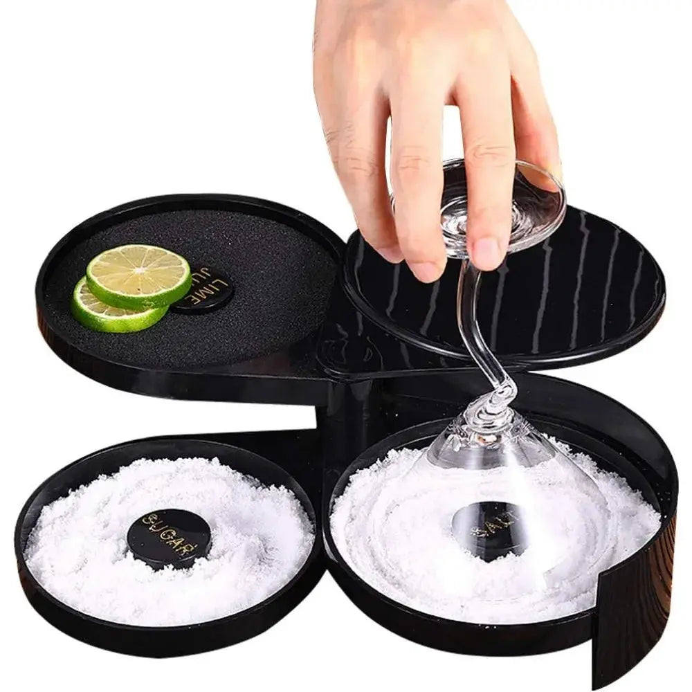 Three Layer ABS Rotating Cocktail Seasoning Box Bar Accessories Salt Sugar Garnish Organizer