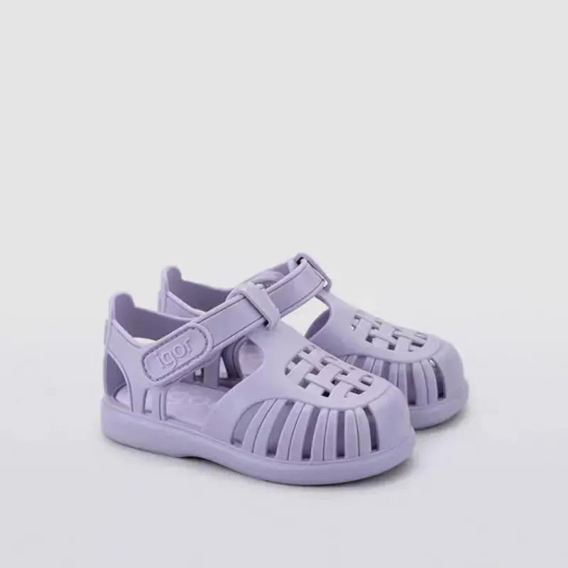 Classic Design Summer Roman Sandals For Kids Boys And Girls Breathable Casual Beach Footwear Solid Color