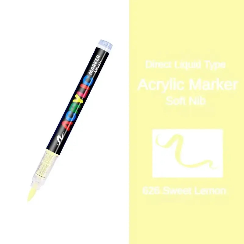 Guangna 16-color direct-liquid acrylic marker pen with soft brush nib for crafts