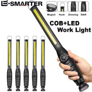 PulseLite Portable COB Work Light With Magnetic Rechargeable LED Flashlight And Stepless Dimming 700 Lumens