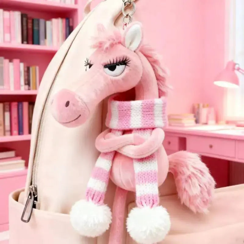 Plush Arrogance Pony Keychain For Women Bag Pendant Decor Cute Plush Horse Car Keychain Party Gift Accessory