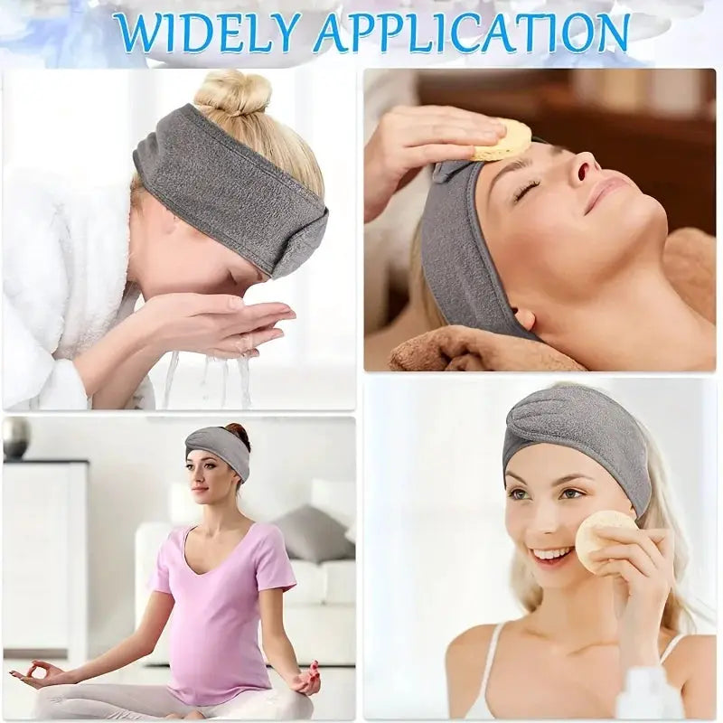 Womens Adjustable Wide Headband For Yoga Sports Spa Makeup Skincare