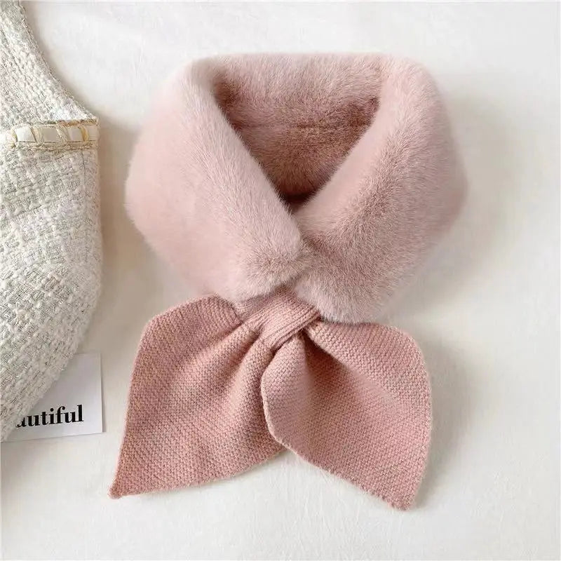 CosyWeave Cross Strap Knitted Neck Scarf Soft Imitation Cashmere For Autumn And Winter Fashion Accessory For Women