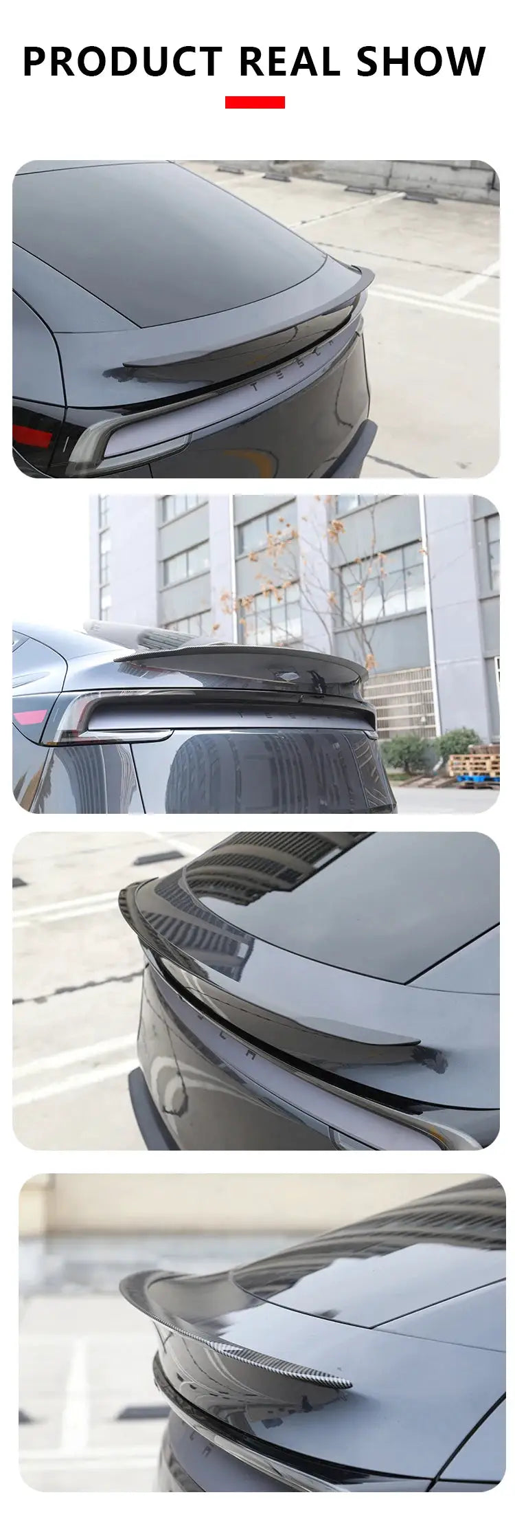 Simples Market ABS carbon fiber pattern spoiler for Tesla Model Y Juniper 2025 rear trunk wing