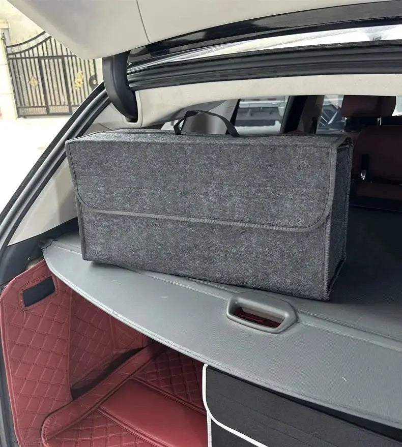 Car Trunk Soft Felt Storage Box - Large Anti - Slip Compartment Organizer, Auto Boot Storage Accessories - Simples Market