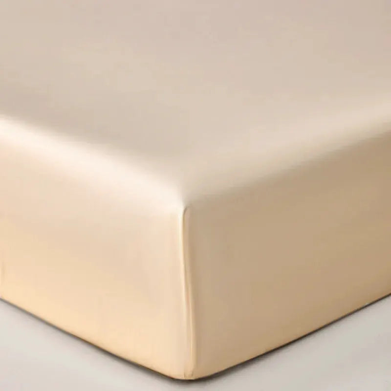 Simples Market Egyptian cotton fitted sheet in light beige, ultra soft 800TC, fits single to king beds.