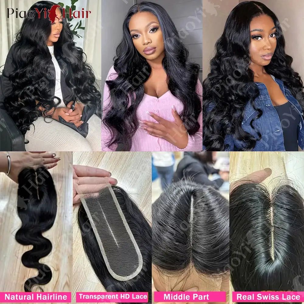 Body Wave Brazilian human hair lace frontal and closures set by Simples Market, 13x6/13x4 HD lace, natural hairline
