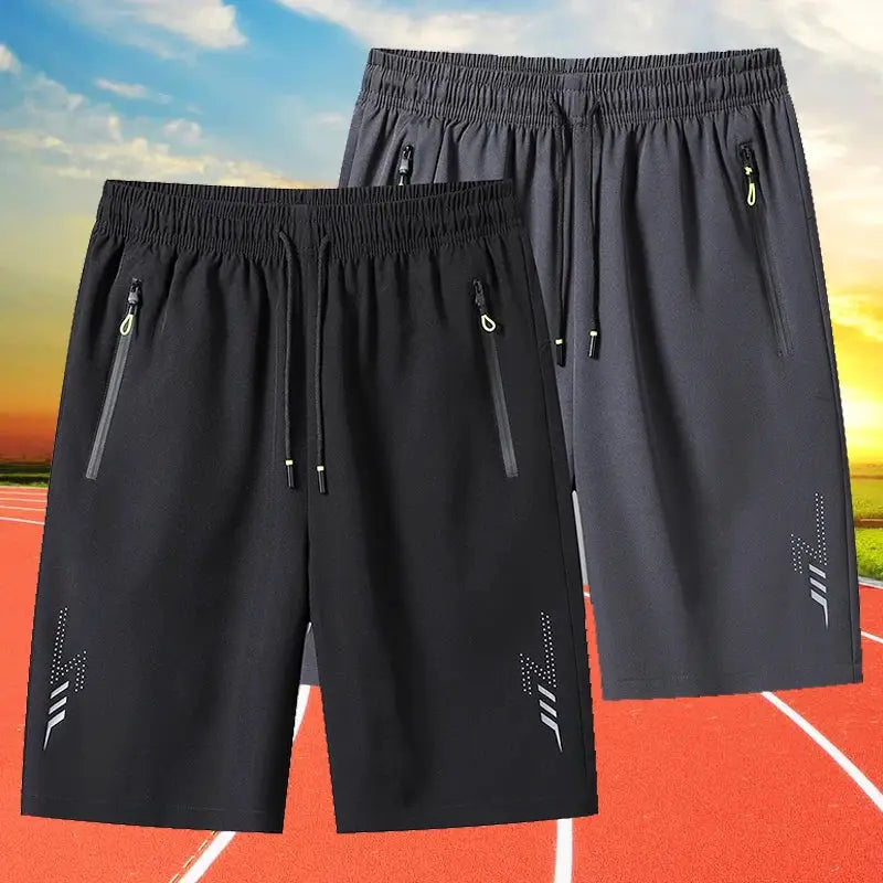 Summer Mens Sports Shorts For Running And Gym Breathable Quick Drying Casual Bottoms Black Gray