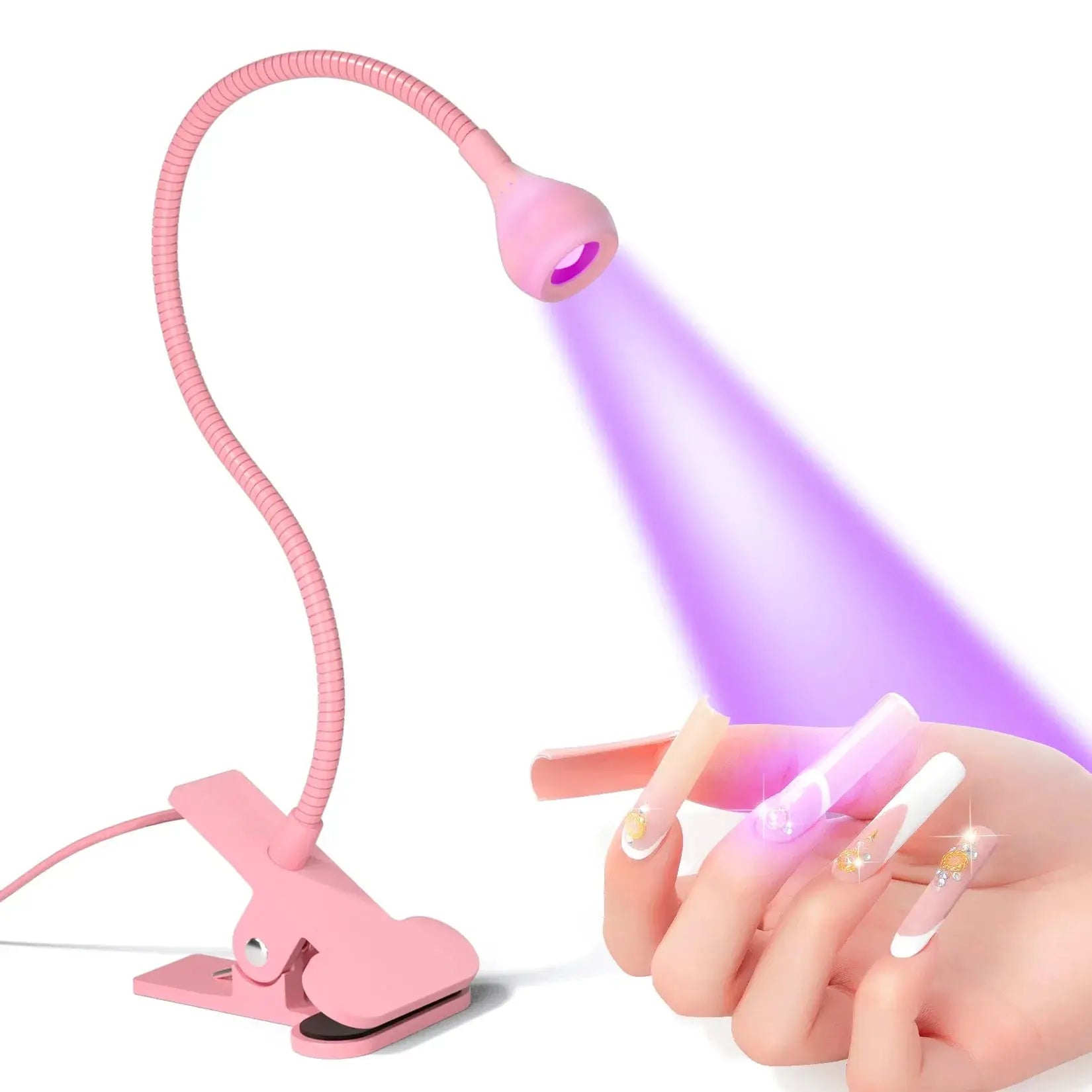 Professional UV Nail Lamp With 395nm Wavelength And Clip On Gooseneck Desk Mount For Efficient Gel Manicure