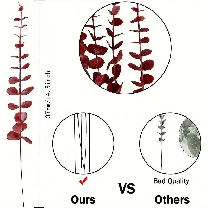 10 Pieces Artificial Eucalyptus Leaves Branches for Home Garden Wedding Decoration Flowers Bouquet Centerpiece