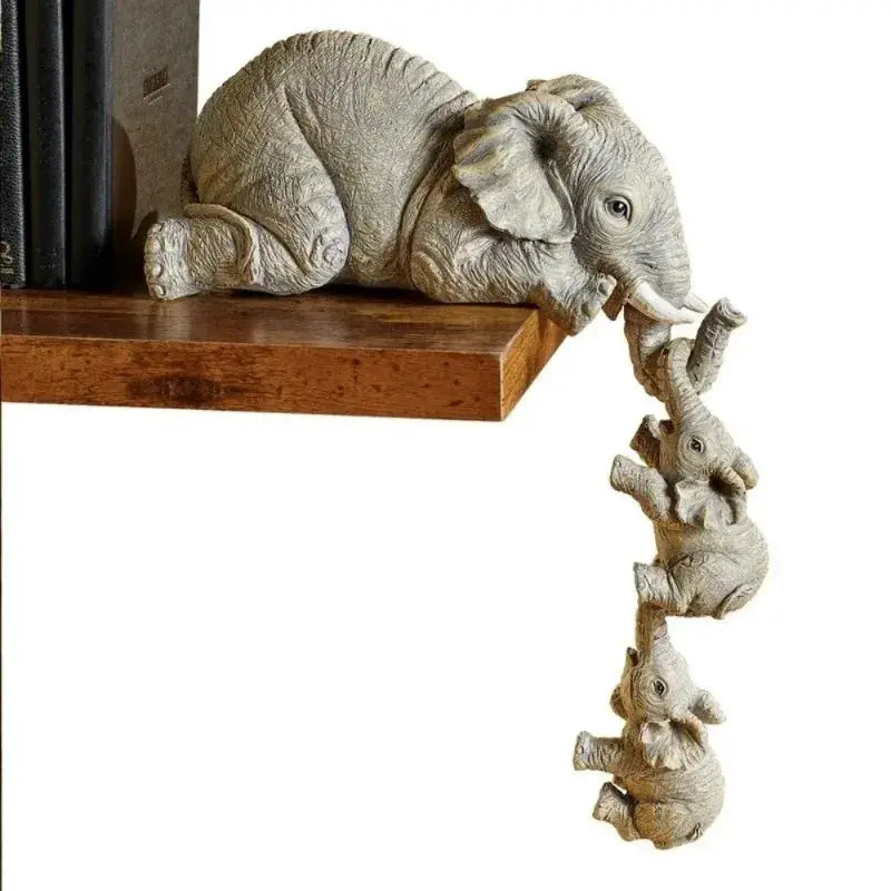 3 Pcs Set Cute Elephant Hug Baby Doll Resin Handicraft Figurines For Home Decor Gift Decorative Miniatures Accessories