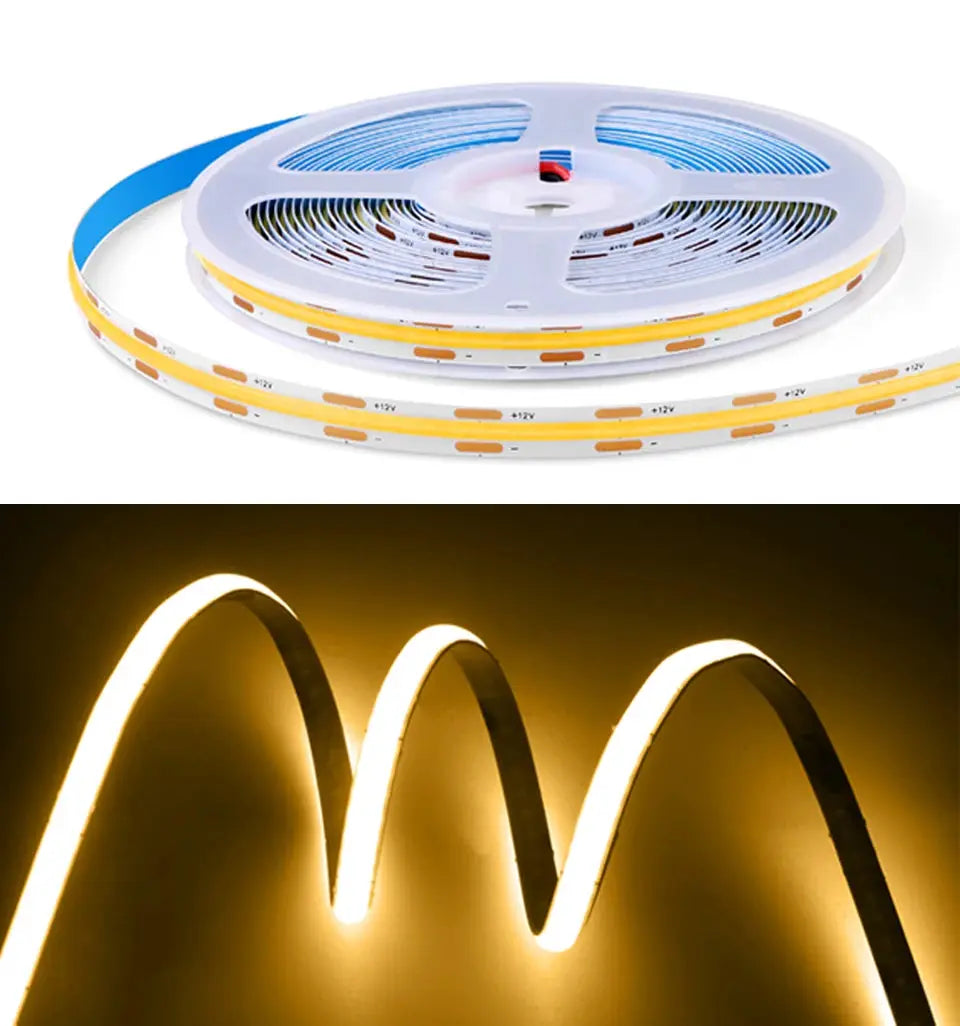 Dupont COB/2835SMD LED strip light by Simples Market, high-density 12V flexible tape for closets, warm white
