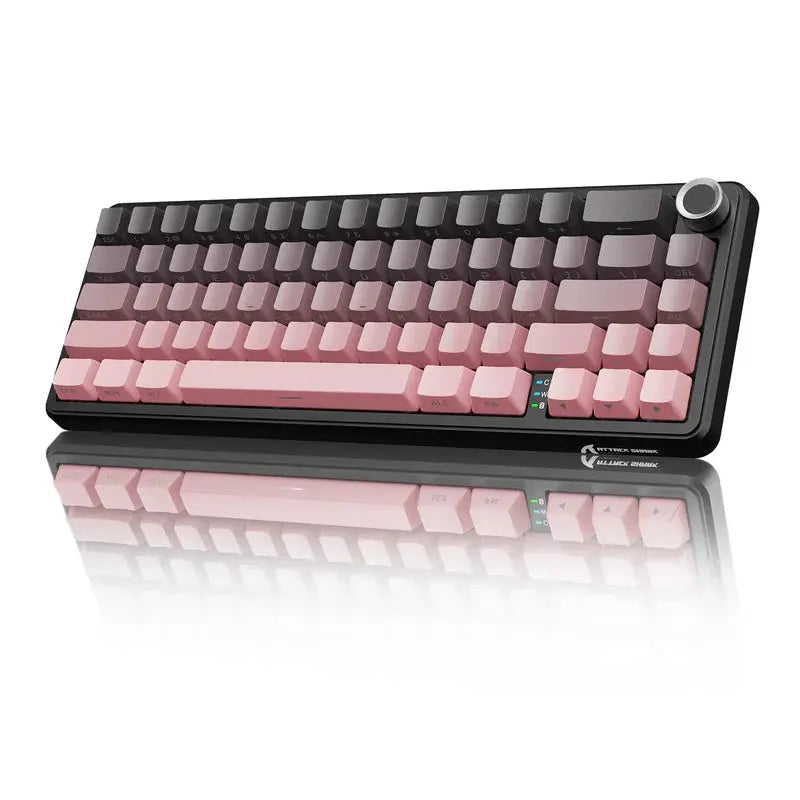 Attack Shark X66 wireless mechanical keyboard by Simples Market with pink side-printed PBT keycaps