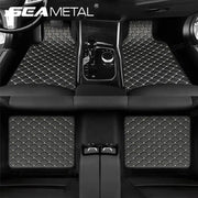 Car floor mats set, 4-piece, SEAMETAL, black diamond-quilted, universal all-weather waterproof cargo liner