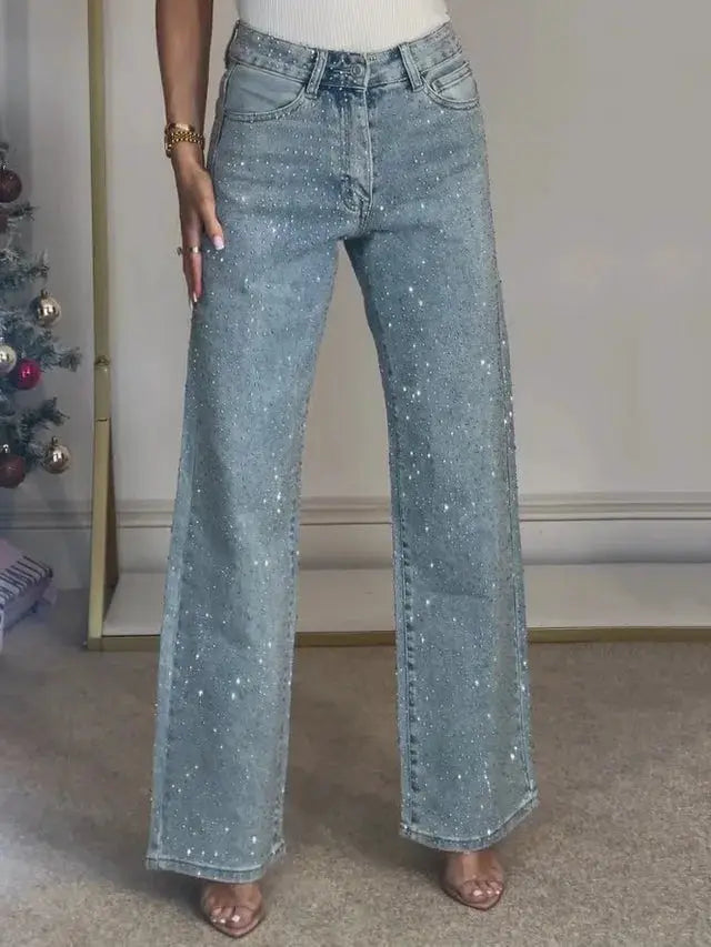 Straight Jeans For Women High Waist Stretch Vintage Denim Pants