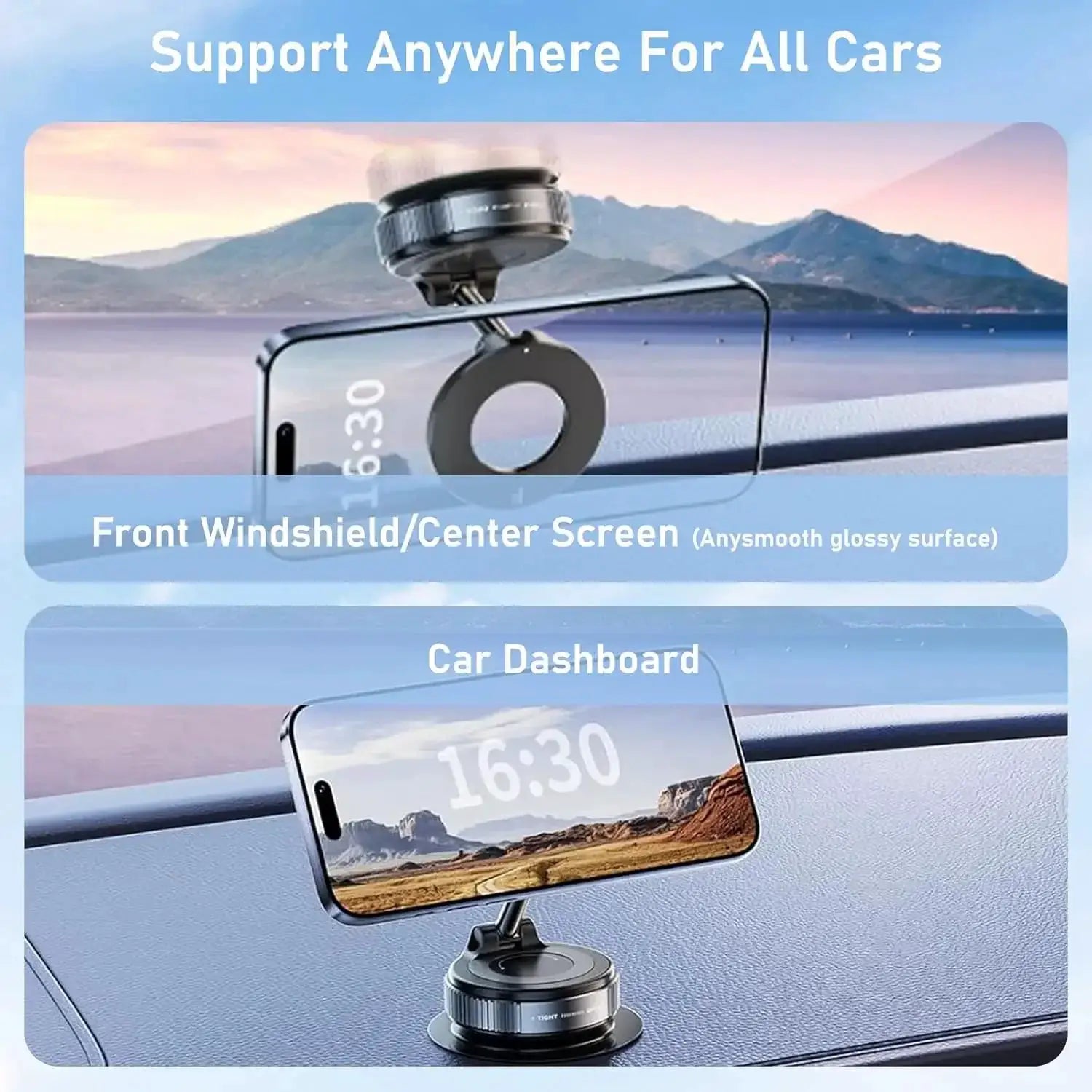 360 Degree Rotating Vacuum Car Phone Holder Magnetic Dashboard Mount