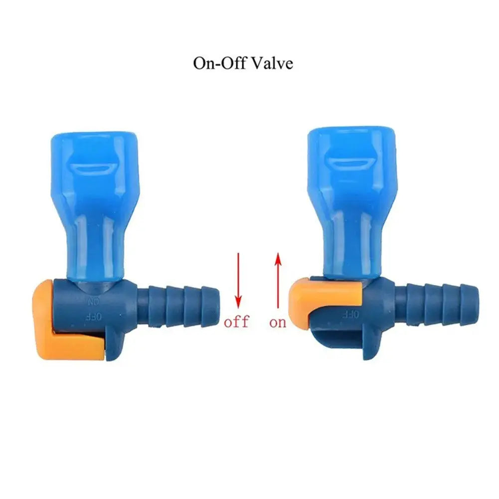 Replacement hydration bite valve with switch by Simples Market; blue nozzles with orange latches, 2-pack