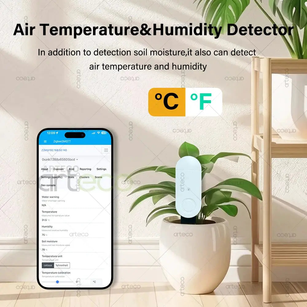 Simples Market Zigbee soil moisture sensor (blue) for Tuya app with temperature, humidity and luminance detection