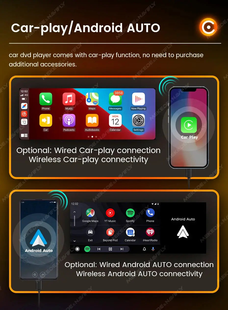 NaviFly OD8 6.86 inch 1-DIN car radio by Simples Market with Wireless CarPlay and Android Auto