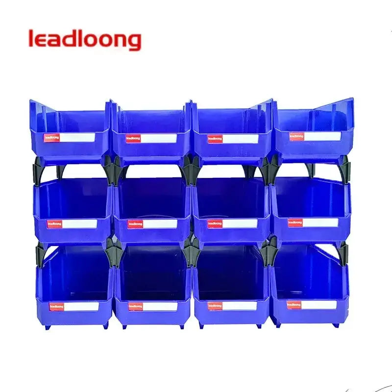 LEADLOONG V2 12-bin blue part bins organizer, 8x5x4in, for office desk and car storage