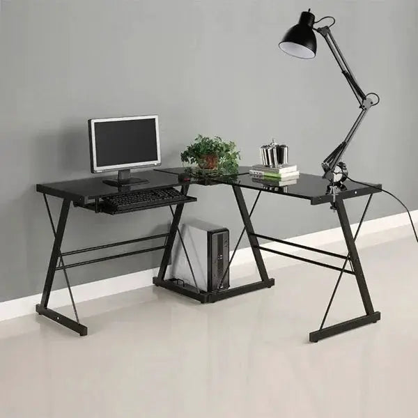 Simples Market black metal swing-arm clamp desk lamp with adjustable arm on a modern office desk