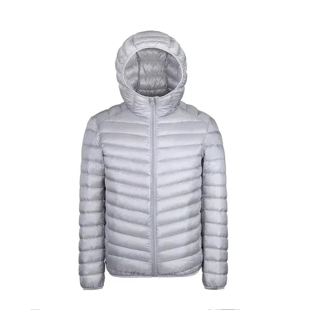 Down Jacket Men’s 2024 Simples Market, 90% white duck down, ultra-light hooded coat.