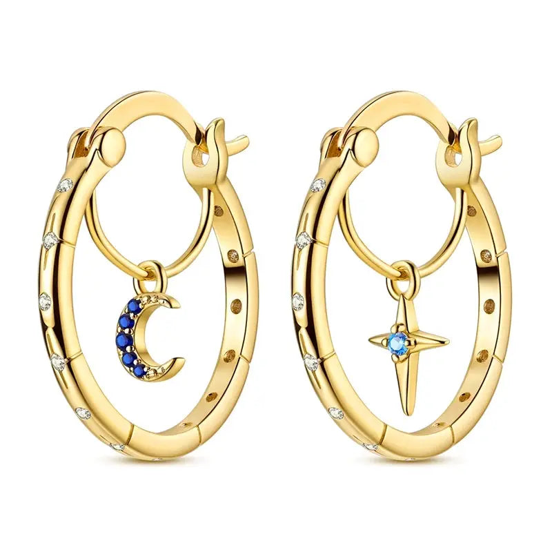 925 Sterling Silver Hoop Earrings Hypoallergenic Zirconia Hoops For Women Girls High Quality Fashion Jewelry