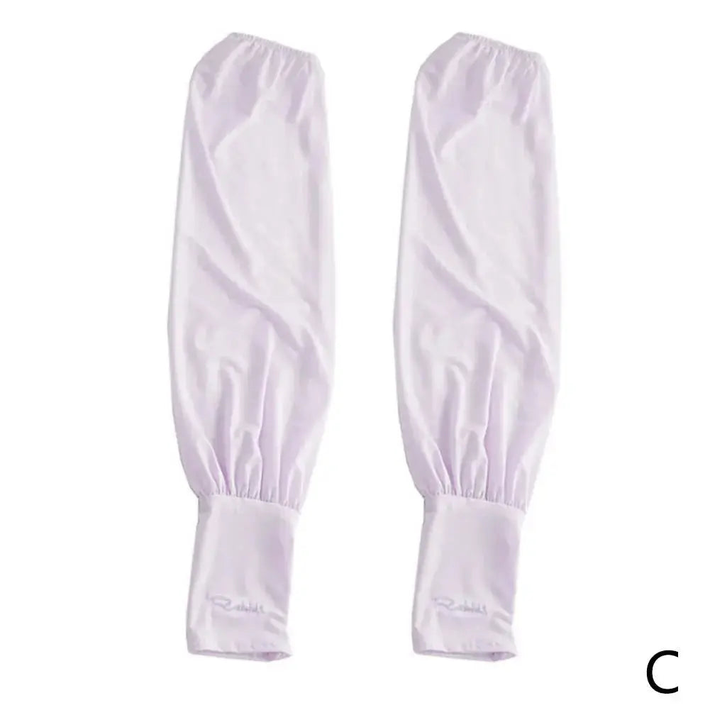 Summer Ice Silk Arm Sleeves for Women UV Protection Long Length Breathable Driving Sun Shield