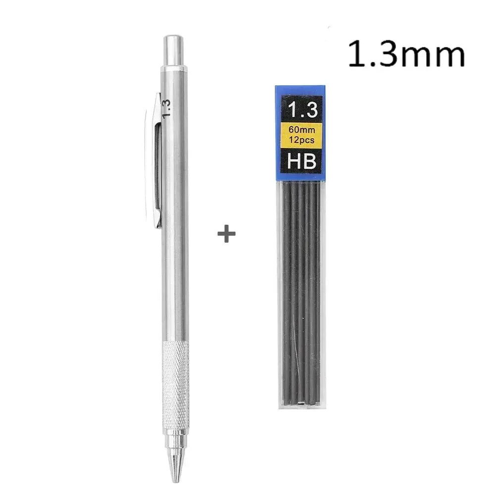 Simples Market silver metal mechanical pencil with 60mm HB lead refill pack