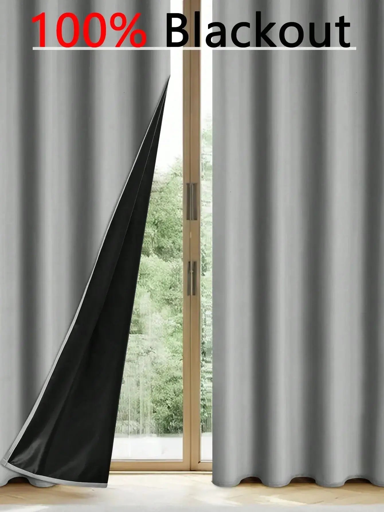 One Panel Solid Blackout Curtains With Grommets Privacy Drapes For Bedroom Living Room Home Decor Lightweight Curtains